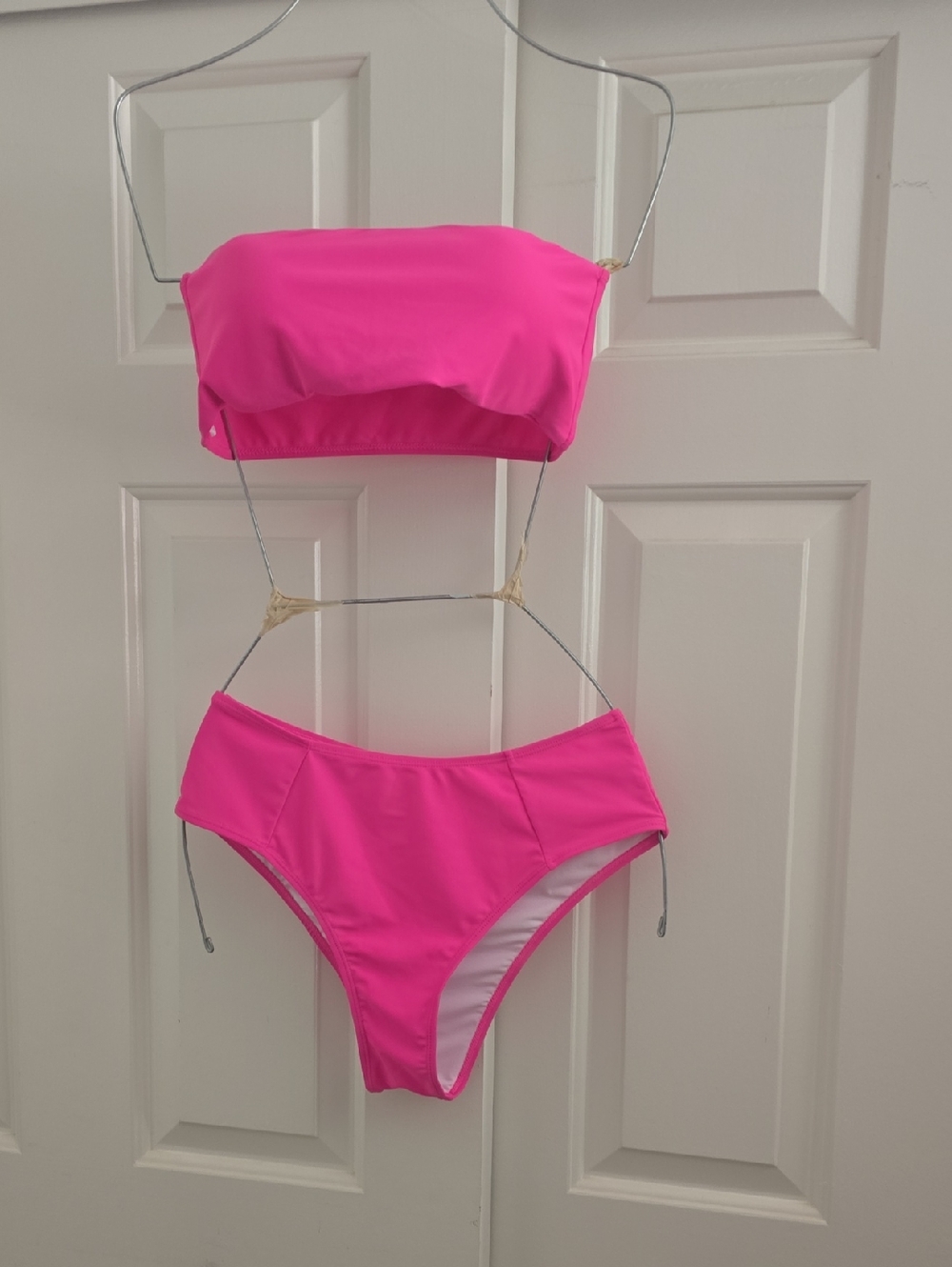 Hot Pink Bandeau Two-Piece Bikini Set